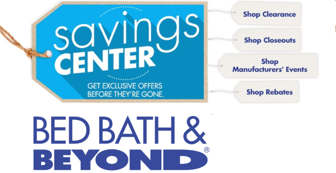 Image of Bed Bath and Beyond logo with Link to Bed Bath and Beyond clearance page